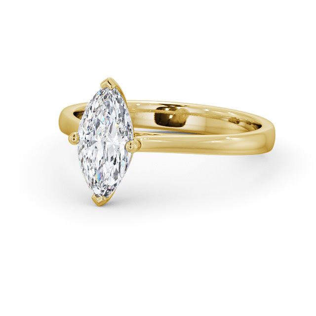 Marquise Diamond Engagement Ring 18K Yellow Gold Solitaire - Decima ENMA16_YG_FLAT