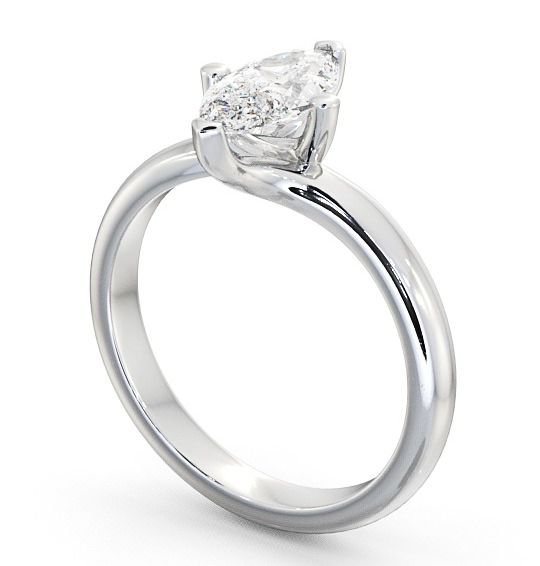 Marquise Diamond Engagement Ring Platinum Solitaire - Awkley ENMA1_WG_THUMB1