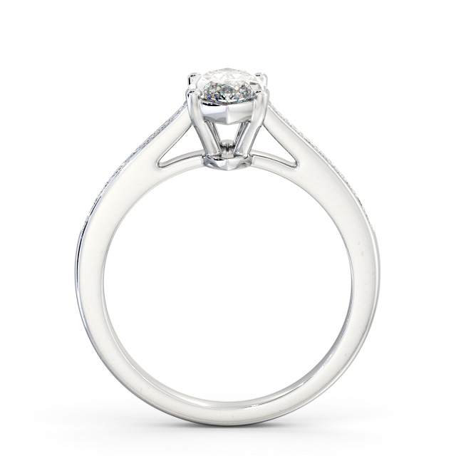 Marquise Diamond Engagement Ring Palladium Solitaire With Side Stones - Sardise ENMA21S_WG_UP
