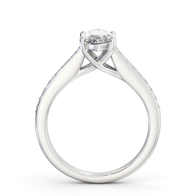 Marquise Diamond Engagement Ring Platinum Solitaire With Side Stones - Yolande ENMA22S_WG_UP