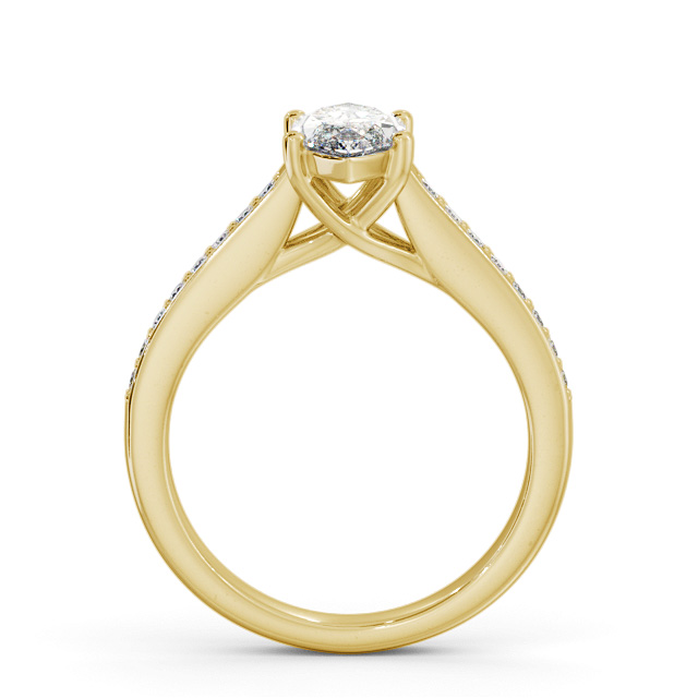 Marquise Diamond Engagement Ring 18K Yellow Gold Solitaire With Side Stones - Yolande ENMA22S_YG_UP