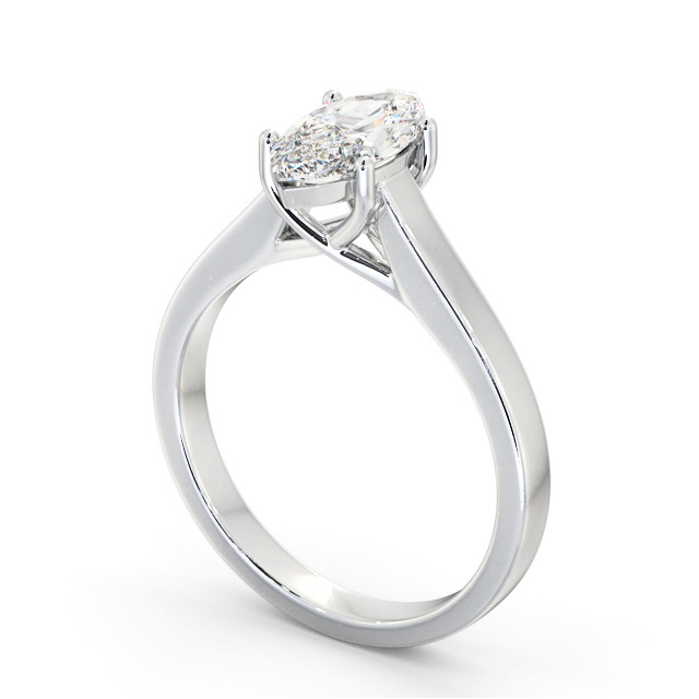 Marquise Diamond Engagement Ring 18K White Gold Solitaire - Asterby ENMA22_WG_SIDE
