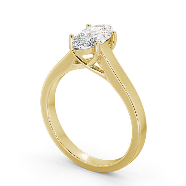 Marquise Diamond Engagement Ring 18K Yellow Gold Solitaire - Asterby ENMA22_YG_SIDE