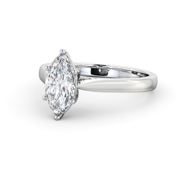 Marquise Diamond Engagement Ring 9K White Gold Solitaire - Lidsey ENMA24_WG_FLAT