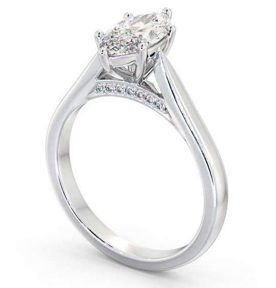 Marquise Diamond Engagement Ring 18K White Gold Solitaire - Lidsey ENMA24_WG_THUMB1