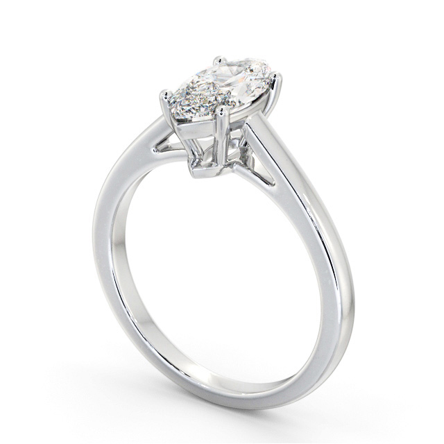 Marquise Diamond Engagement Ring 9K White Gold Solitaire - Nasam ENMA25_WG_SIDE