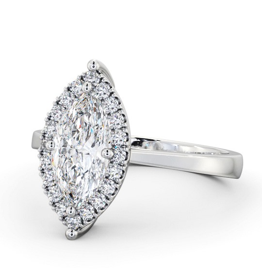  Halo Marquise Diamond Engagement Ring 9K White Gold - Wirdsley ENMA26_WG_THUMB2 