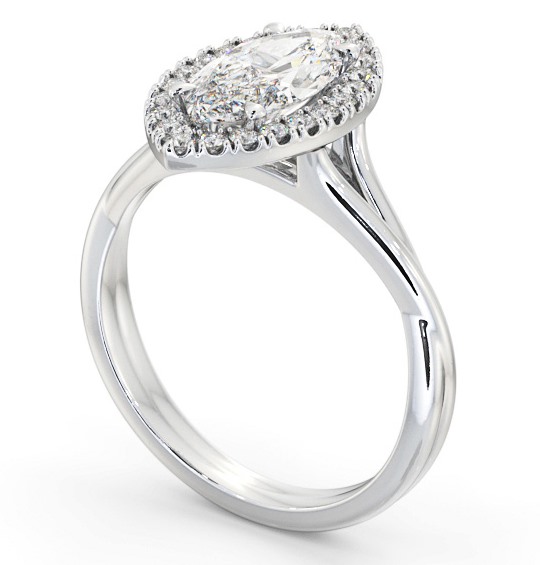 Halo Marquise Diamond Engagement Ring 18K White Gold - Nermina ENMA27_WG_THUMB1