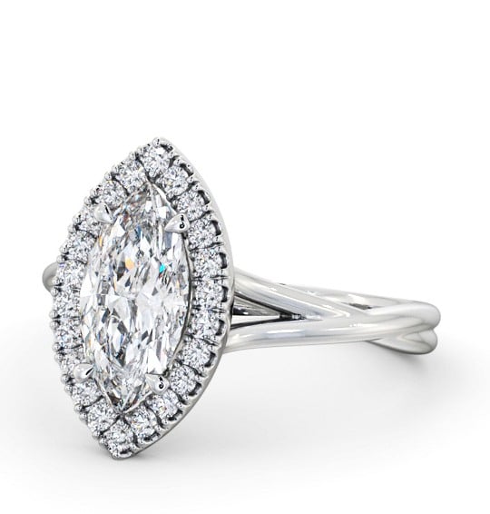  Halo Marquise Diamond Engagement Ring Palladium - Nermina ENMA27_WG_THUMB2 