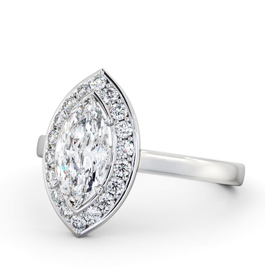  Halo Marquise Diamond Engagement Ring 18K White Gold - Maraig ENMA29_WG_THUMB2 