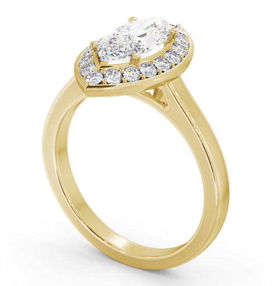 Halo Marquise Diamond Engagement Ring 9K Yellow Gold - Maraig ENMA29_YG_THUMB1
