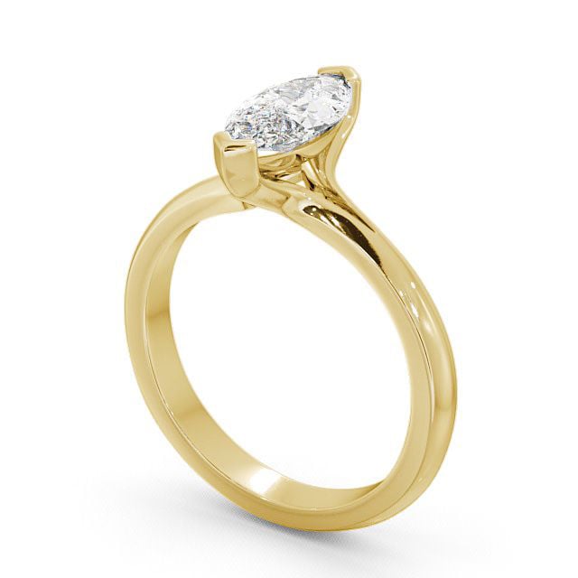 Marquise Diamond Engagement Ring 18K Yellow Gold Solitaire - Hessay ENMA3_YG_SIDE