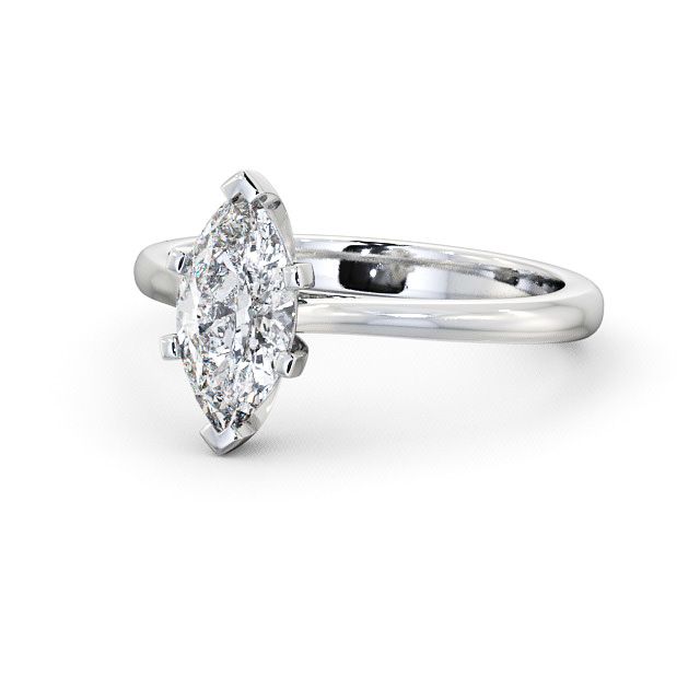 Marquise Diamond Engagement Ring 9K White Gold Solitaire - Muir ENMA5_WG_FLAT