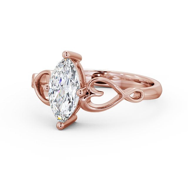 Marquise Diamond Engagement Ring 9K Rose Gold Solitaire - Megan ENMA7_RG_FLAT