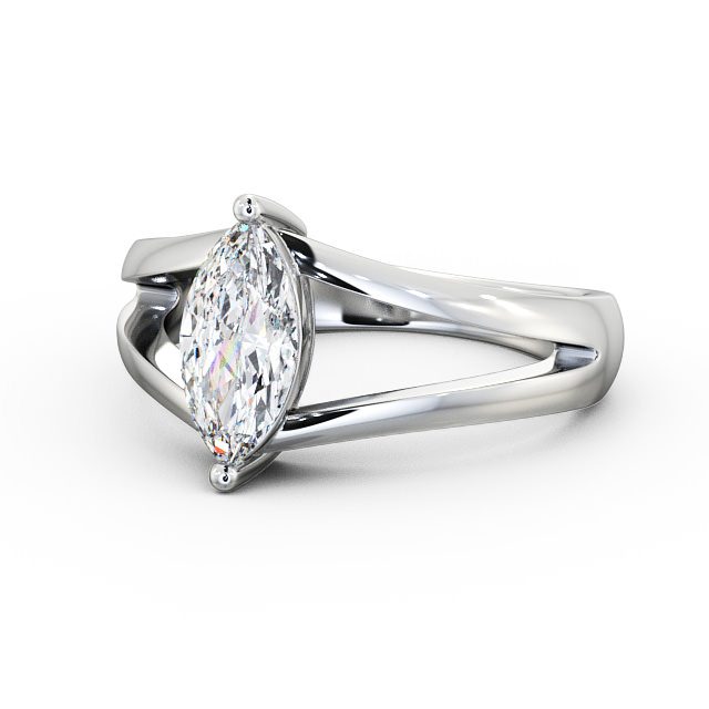 Marquise Diamond Engagement Ring Palladium Solitaire - Rosario ENMA8_WG_FLAT