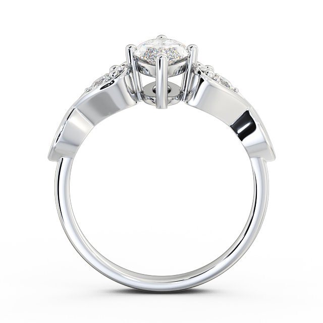 Marquise Diamond Engagement Ring 9K White Gold Solitaire With Side Stones - Colette ENMA9S_WG_UP