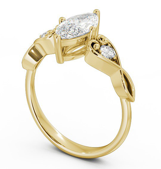 Marquise Diamond Engagement Ring 18K Yellow Gold Solitaire With Side Stones - Colette ENMA9S_YG_THUMB1