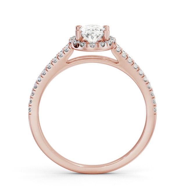 Halo Oval Diamond Engagement Ring 9K Rose Gold - Georgia ENOV10_RG_UP