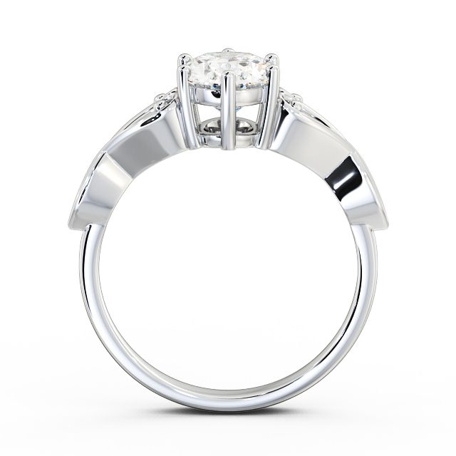 Oval Diamond Engagement Ring Palladium Solitaire - Diana ENOV11_WG_UP