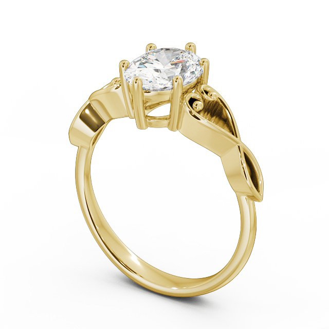 Oval Diamond Engagement Ring 18K Yellow Gold Solitaire - Diana ENOV11_YG_SIDE