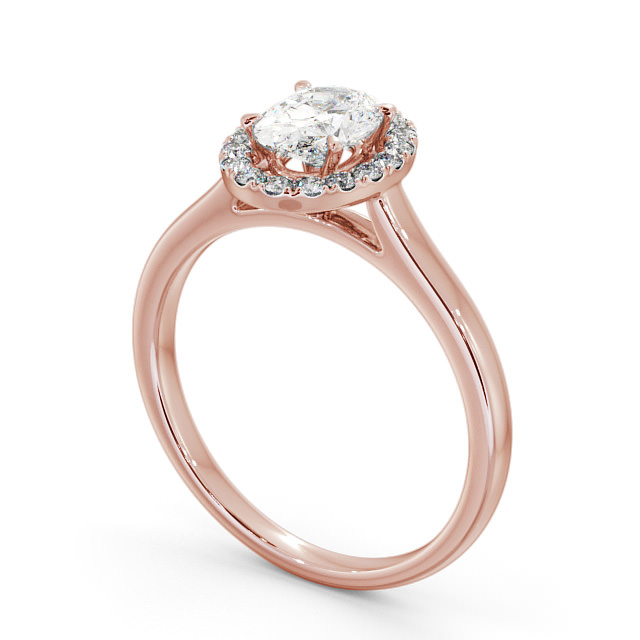 Halo Oval Diamond Engagement Ring 9K Rose Gold - Chiara ENOV12_RG_SIDE