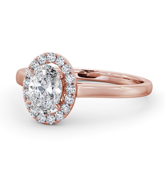  Halo Oval Diamond Engagement Ring 18K Rose Gold - Chiara ENOV12_RG_THUMB2 