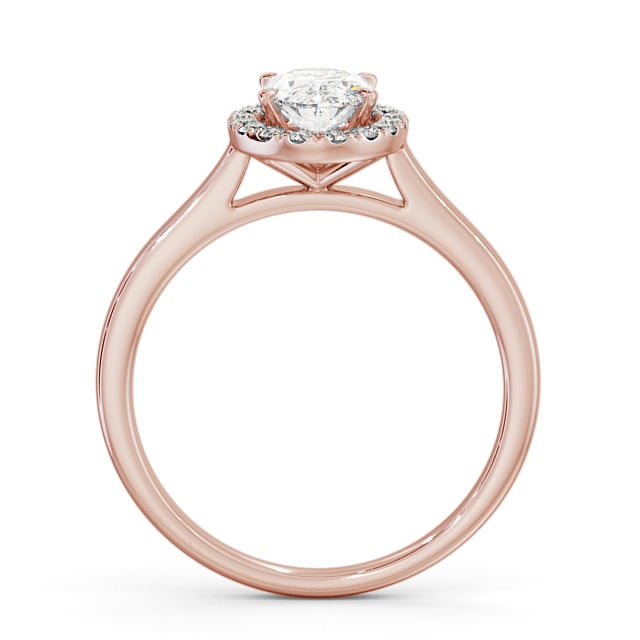 Halo Oval Diamond Engagement Ring 9K Rose Gold - Chiara ENOV12_RG_UP