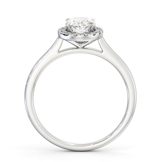 Halo Oval Diamond Engagement Ring 18K White Gold - Chiara ENOV12_WG_UP