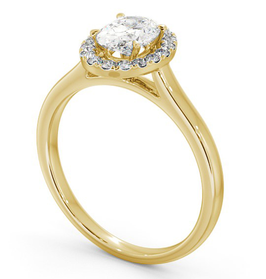  Halo Oval Diamond Engagement Ring 9K Yellow Gold - Chiara ENOV12_YG_THUMB1 