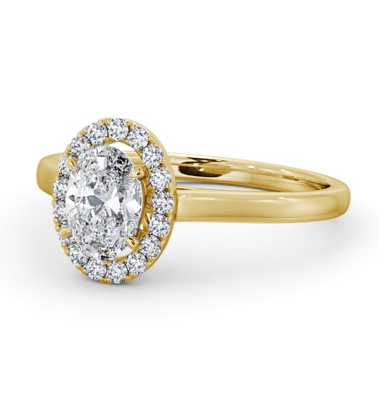  Halo Oval Diamond Engagement Ring 18K Yellow Gold - Chiara ENOV12_YG_THUMB2 