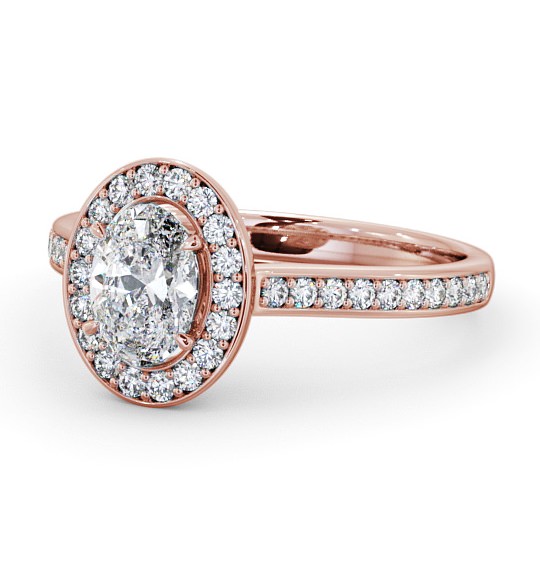  Halo Oval Diamond Engagement Ring 18K Rose Gold - Codrina ENOV14_RG_THUMB2 