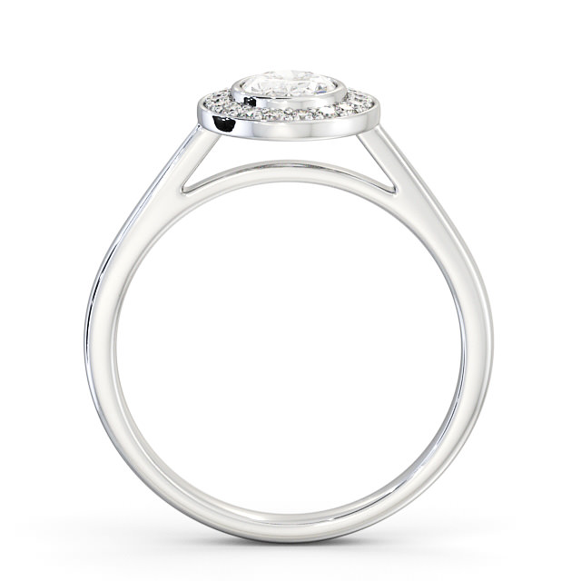 Halo Oval Diamond Engagement Ring Palladium - Florinda ENOV16_WG_UP