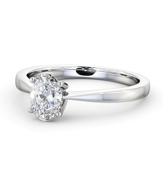  Oval Diamond Engagement Ring Platinum Solitaire - Pershal ENOV17_WG_THUMB2 