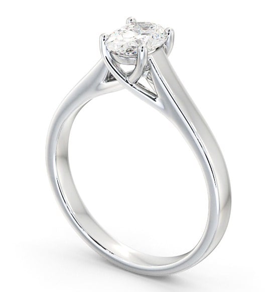 Oval Diamond Engagement Ring 18K White Gold Solitaire - Tatiana ENOV18_WG_THUMB1