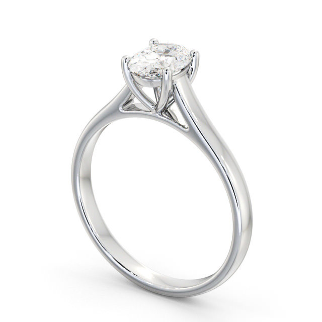 Oval Diamond Engagement Ring Palladium Solitaire - Verona ENOV19_WG_SIDE