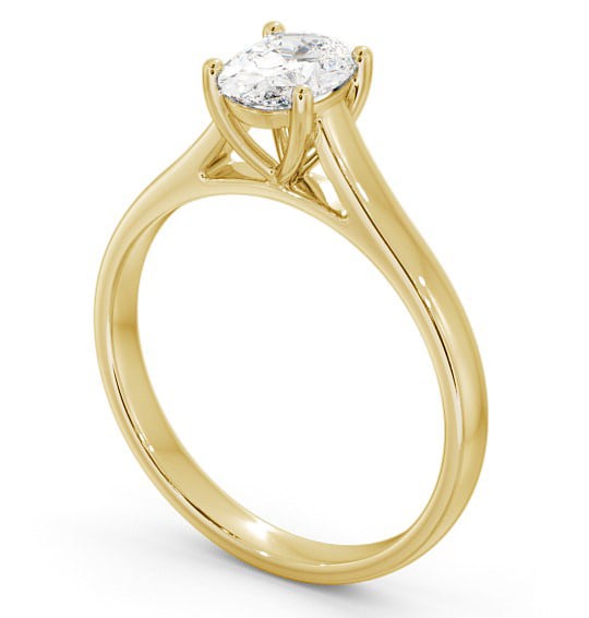 Oval Diamond Engagement Ring 9K Yellow Gold Solitaire - Verona ENOV19_YG_THUMB1