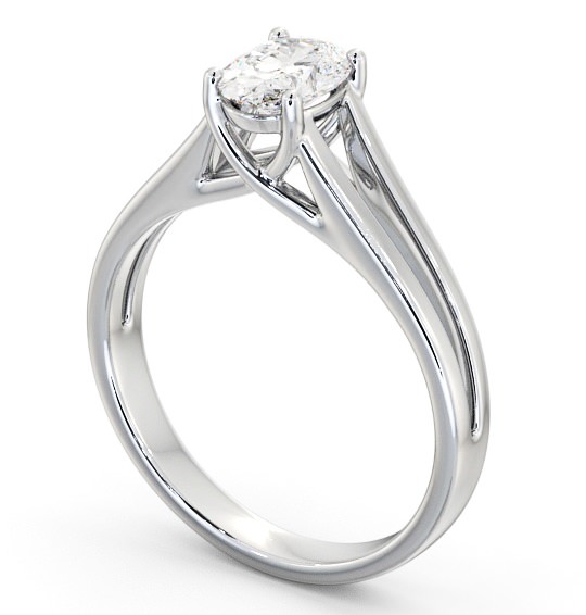 Oval Diamond Engagement Ring 9K White Gold Solitaire - Rimini ENOV21_WG_THUMB1