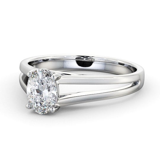  Oval Diamond Engagement Ring Platinum Solitaire - Rimini ENOV21_WG_THUMB2 