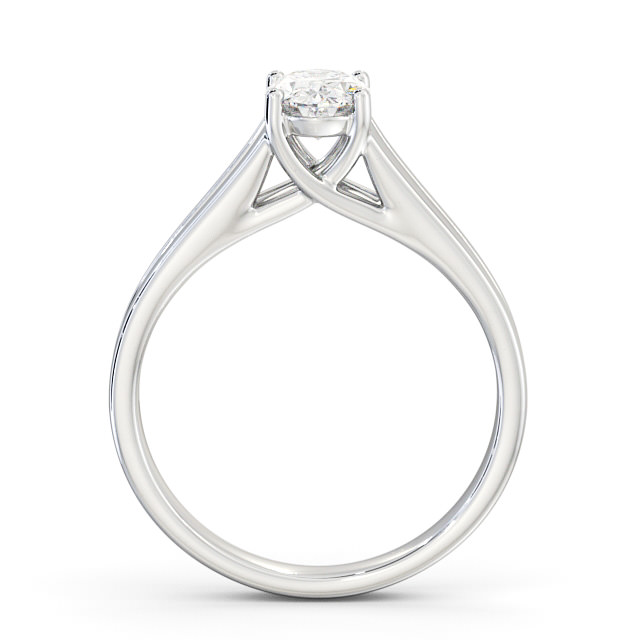 Oval Diamond Engagement Ring 18K White Gold Solitaire - Rimini ENOV21_WG_UP