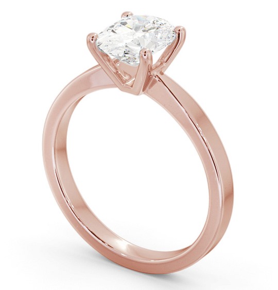 Oval Diamond Engagement Ring 18K Rose Gold Solitaire - Lucienne ENOV23_RG_THUMB1
