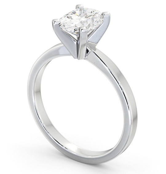  Oval Diamond Engagement Ring 18K White Gold Solitaire - Kempsey ENOV24_WG_THUMB1 