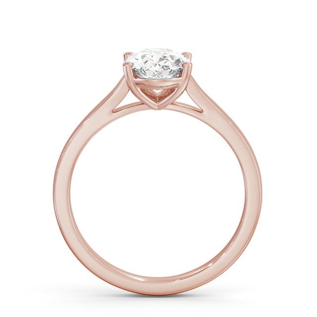 Oval Diamond Engagement Ring 9K Rose Gold Solitaire - Aveley ENOV2_RG_UP