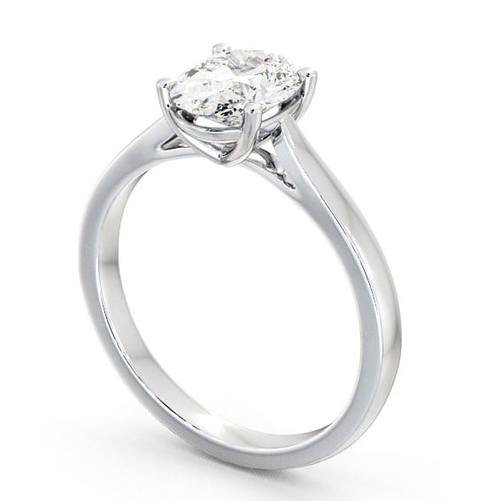  Oval Diamond Engagement Ring 18K White Gold Solitaire - Aveley ENOV2_WG_THUMB1 