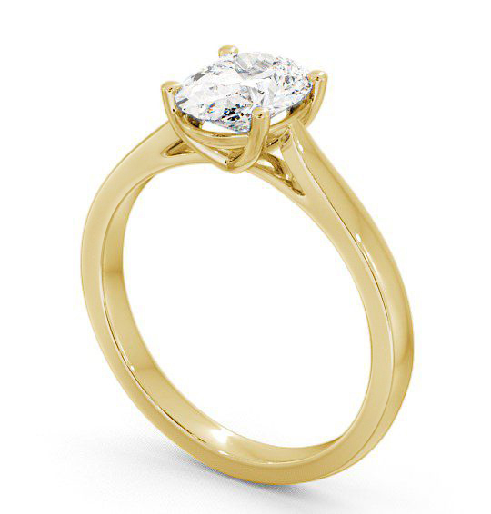 Oval Diamond Engagement Ring 18K Yellow Gold Solitaire - Aveley ENOV2_YG_THUMB1
