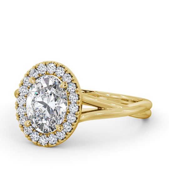  Halo Oval Diamond Engagement Ring 9K Yellow Gold - Haclait ENOV34_YG_THUMB2 