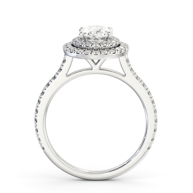 Halo Oval Diamond Engagement Ring Palladium - Anastasia ENOV35_WG_UP
