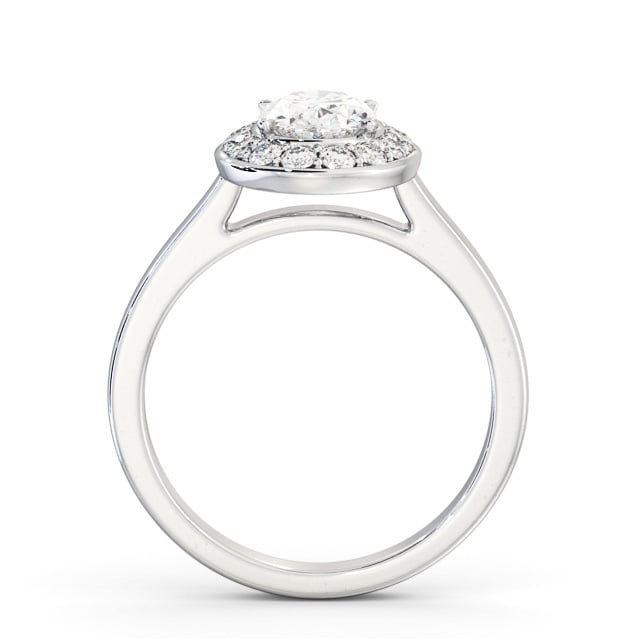 Halo Oval Diamond Engagement Ring 18K White Gold - Earnley ENOV36_WG_UP