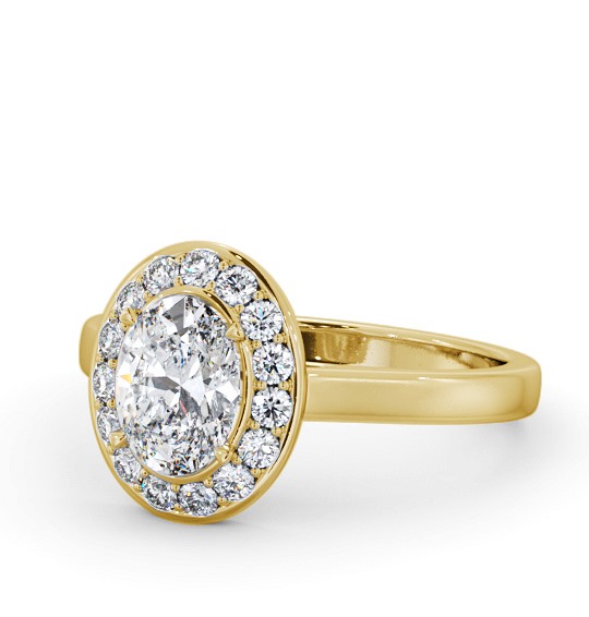  Halo Oval Diamond Engagement Ring 9K Yellow Gold - Earnley ENOV36_YG_THUMB2 