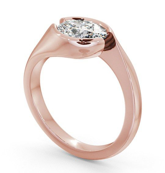 Oval Diamond Engagement Ring 9K Rose Gold Solitaire - Serlby ENOV3_RG_THUMB1