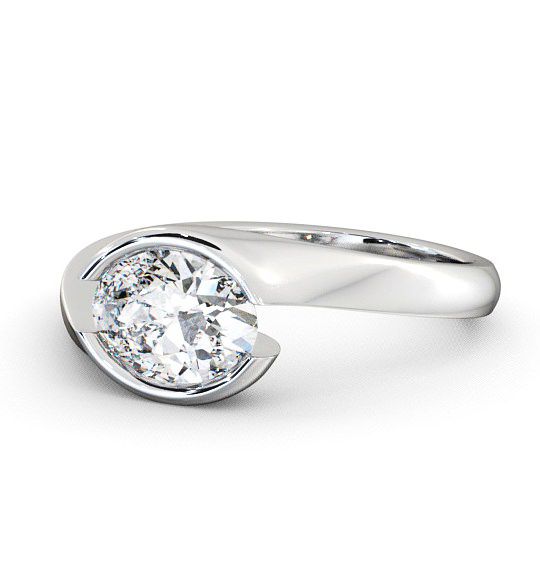  Oval Diamond Engagement Ring 9K White Gold Solitaire - Serlby ENOV3_WG_THUMB2 